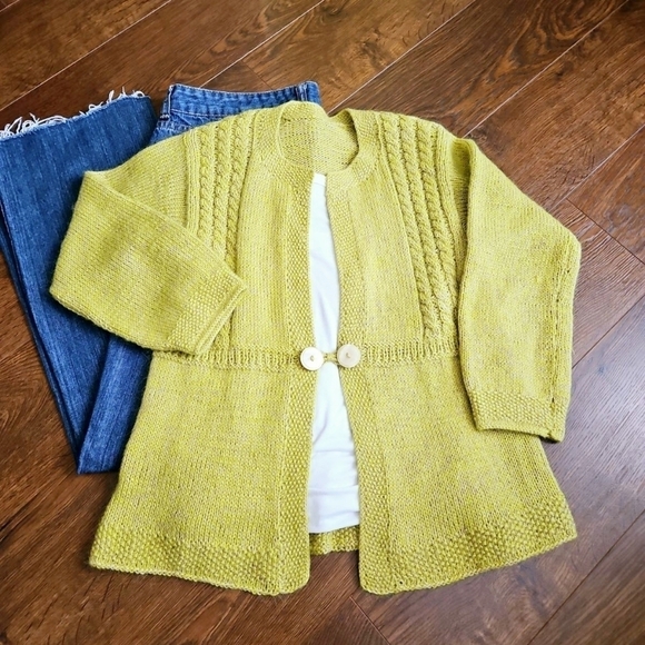 Unbranded Sweaters - CHARTREUSE Rare Knit Wool Cardigan